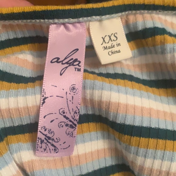 🥑FREE🥑 w/any FP purchase Francescas Alya Long Sleeve Striped Dress in White - Picture 3 of 3